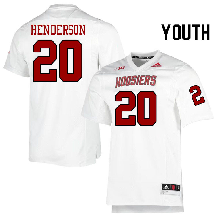 Youth #20 Dontrae Henderson Indiana Hoosiers College Football Jerseys Stitched-Retro White